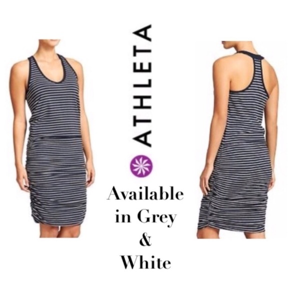 ATHLETA STRIPED TEE RACERBACK DRESS H. - Picture 2 of 16